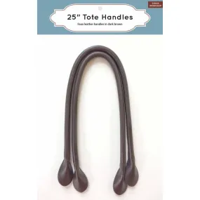 25" Dark Brown Faux Leather Tote Handles, Zakka Workshop