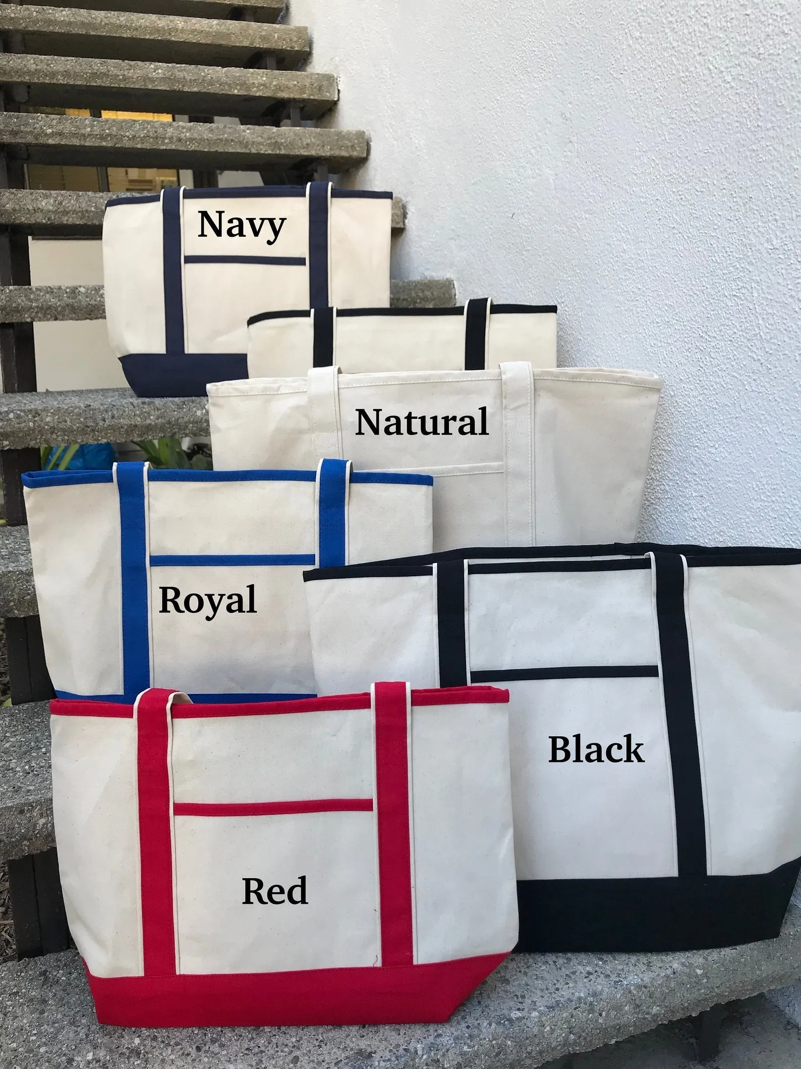 60 Pcs Custom Printed Large Size Heavy Duty Canvas Tote Bags