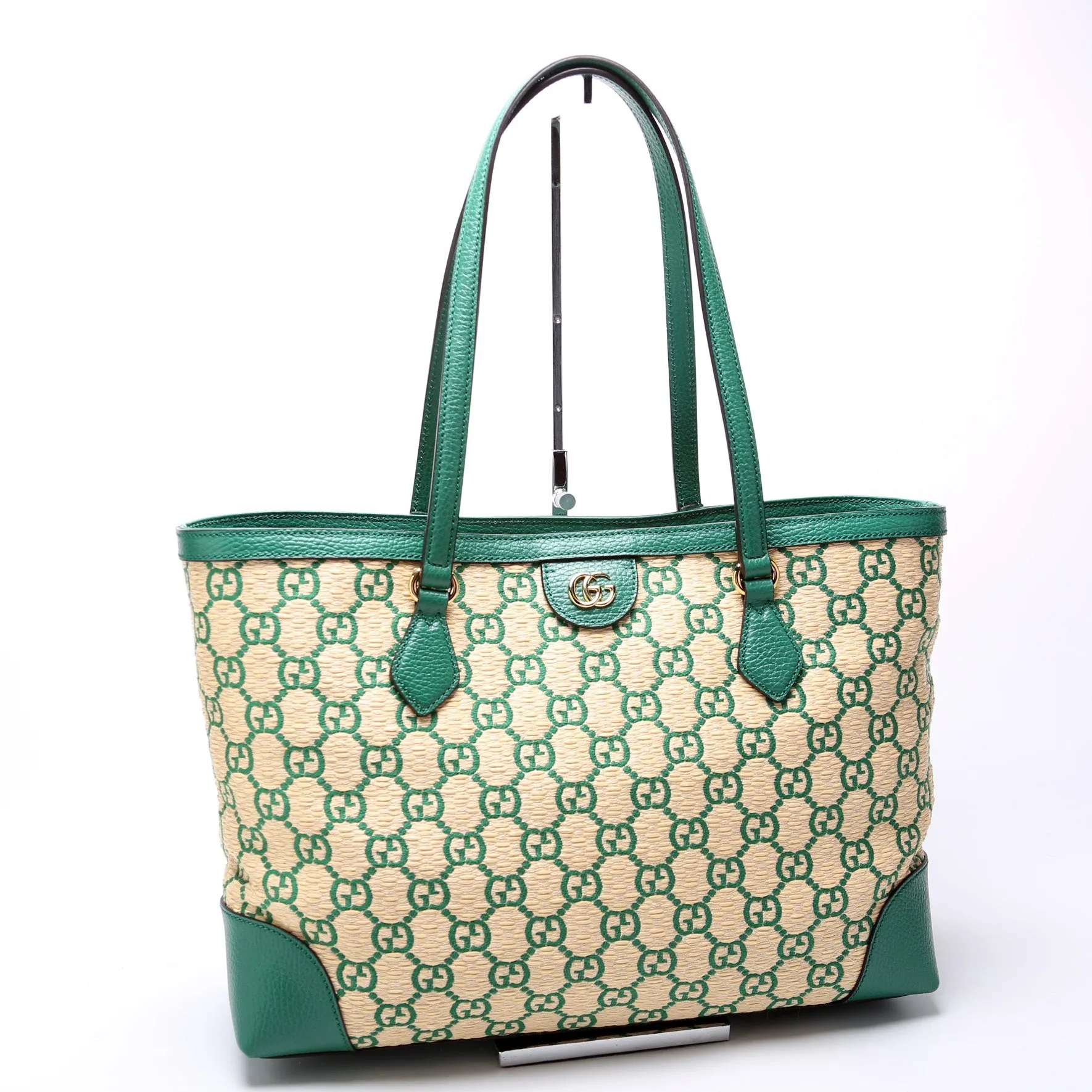 631685 Ophidia GG Straw Tote