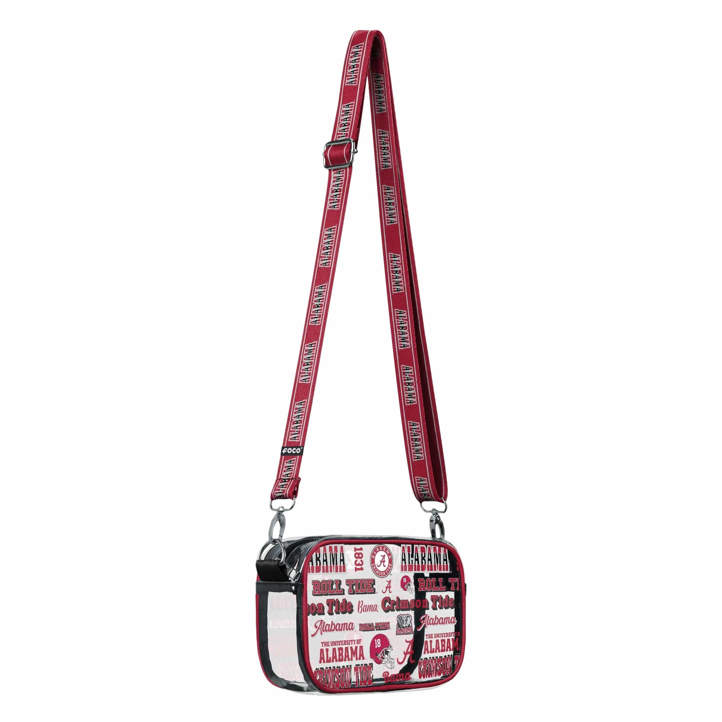 Alabama Crimson Tide NCAA Repeat Retro Print Clear Crossbody Bag