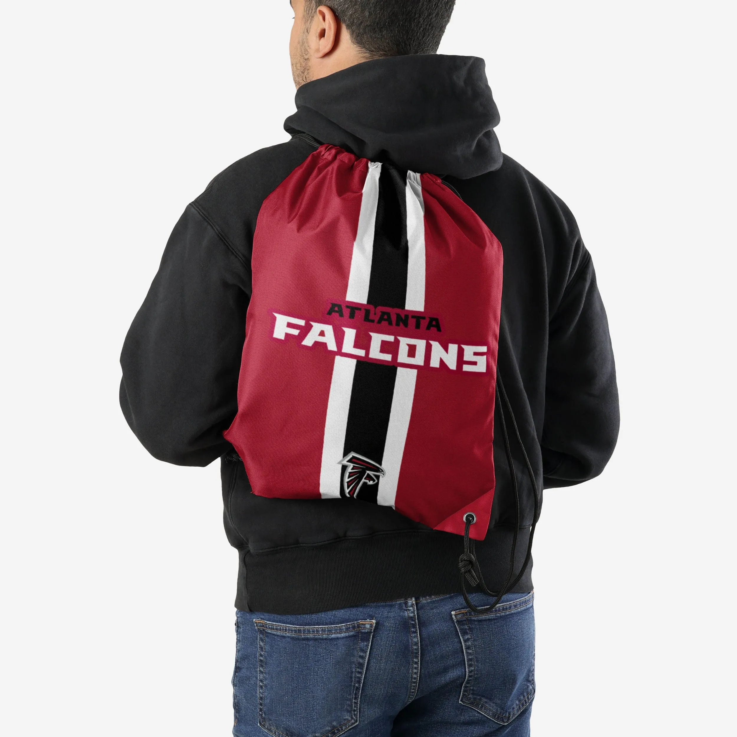 Atlanta Falcons Team Stripe Wordmark Drawstring Backpack