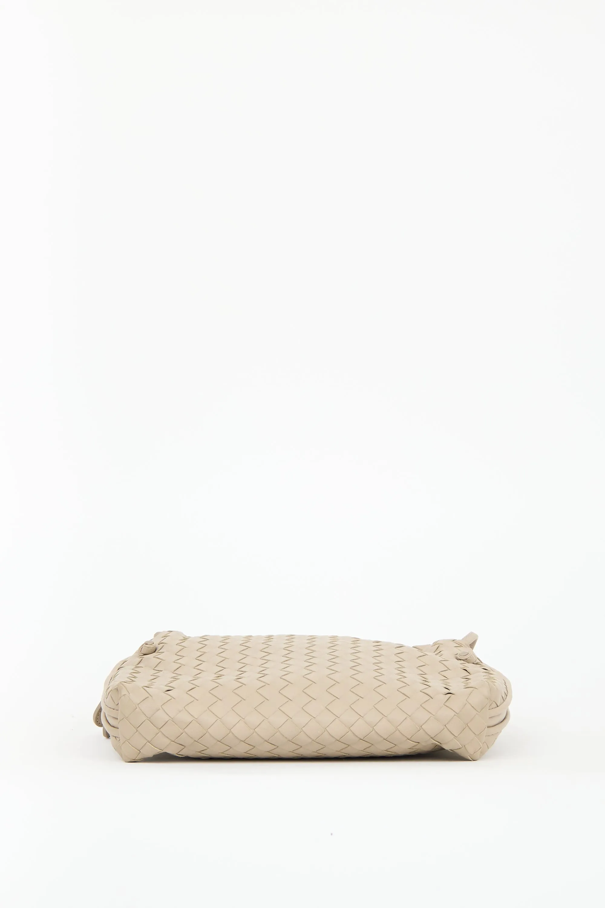 Beige Intrecciato Nodini Crossbody Bag