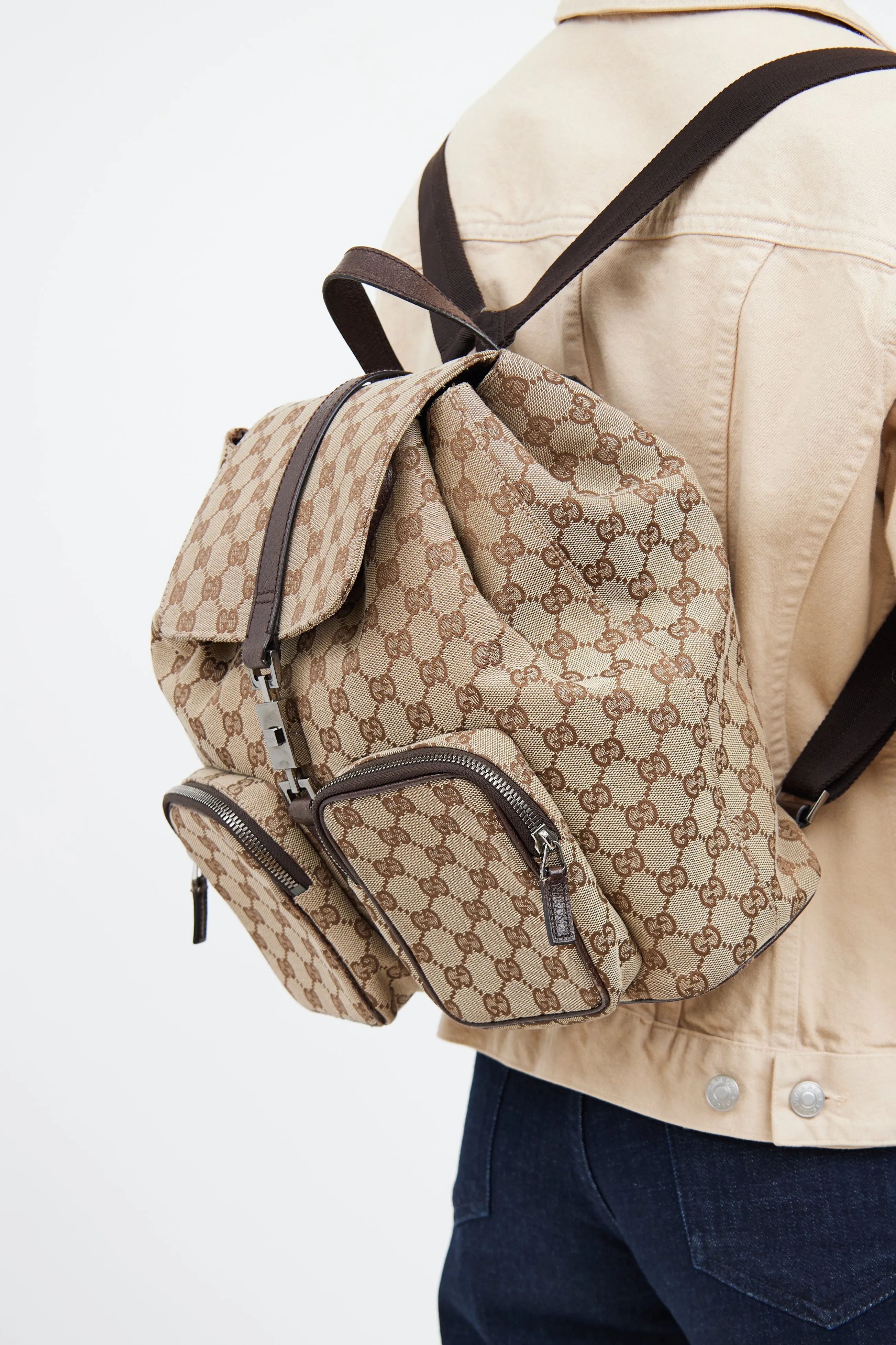 Beige Monogram Jackie Backpack