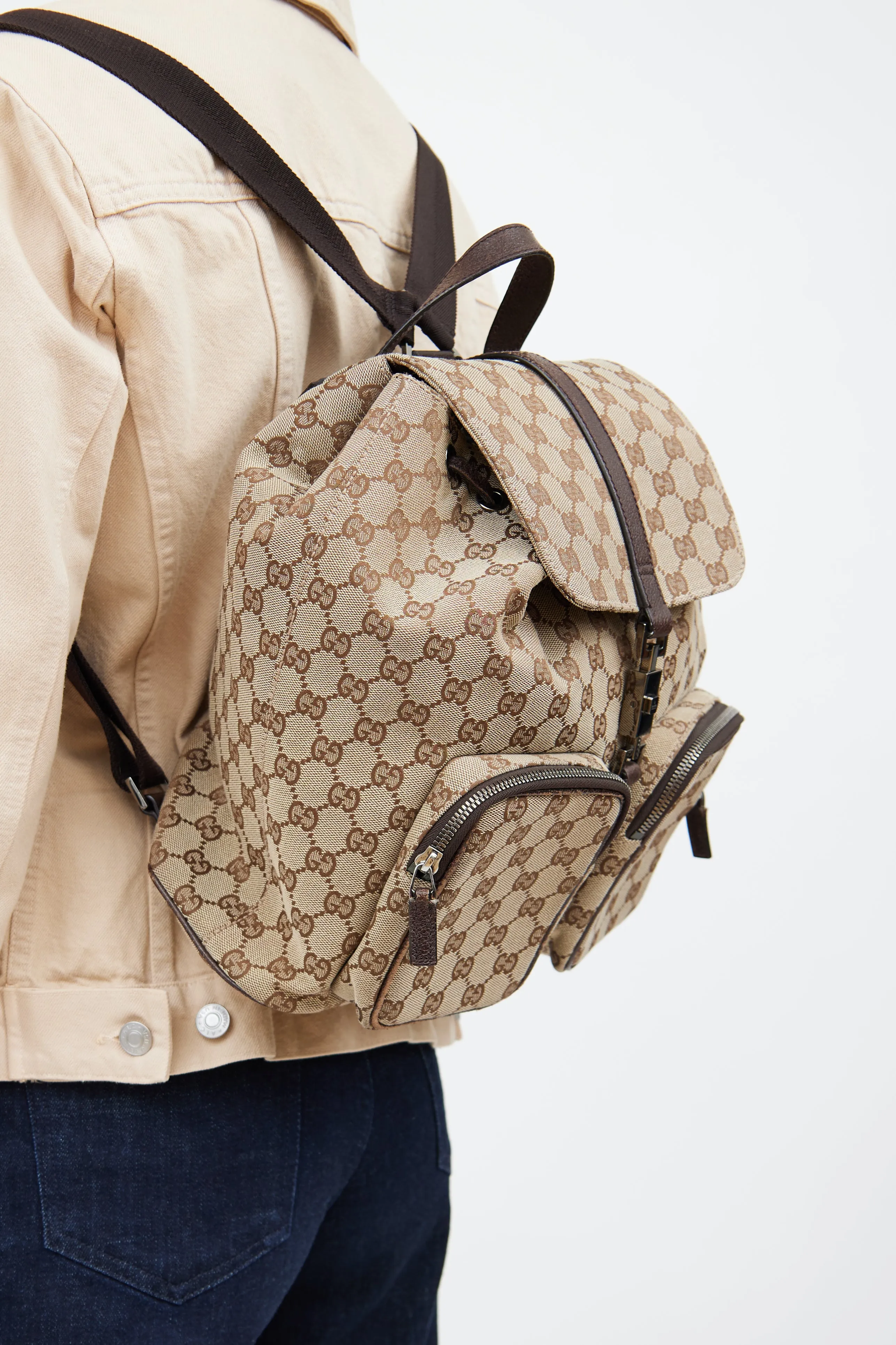 Beige Monogram Jackie Backpack