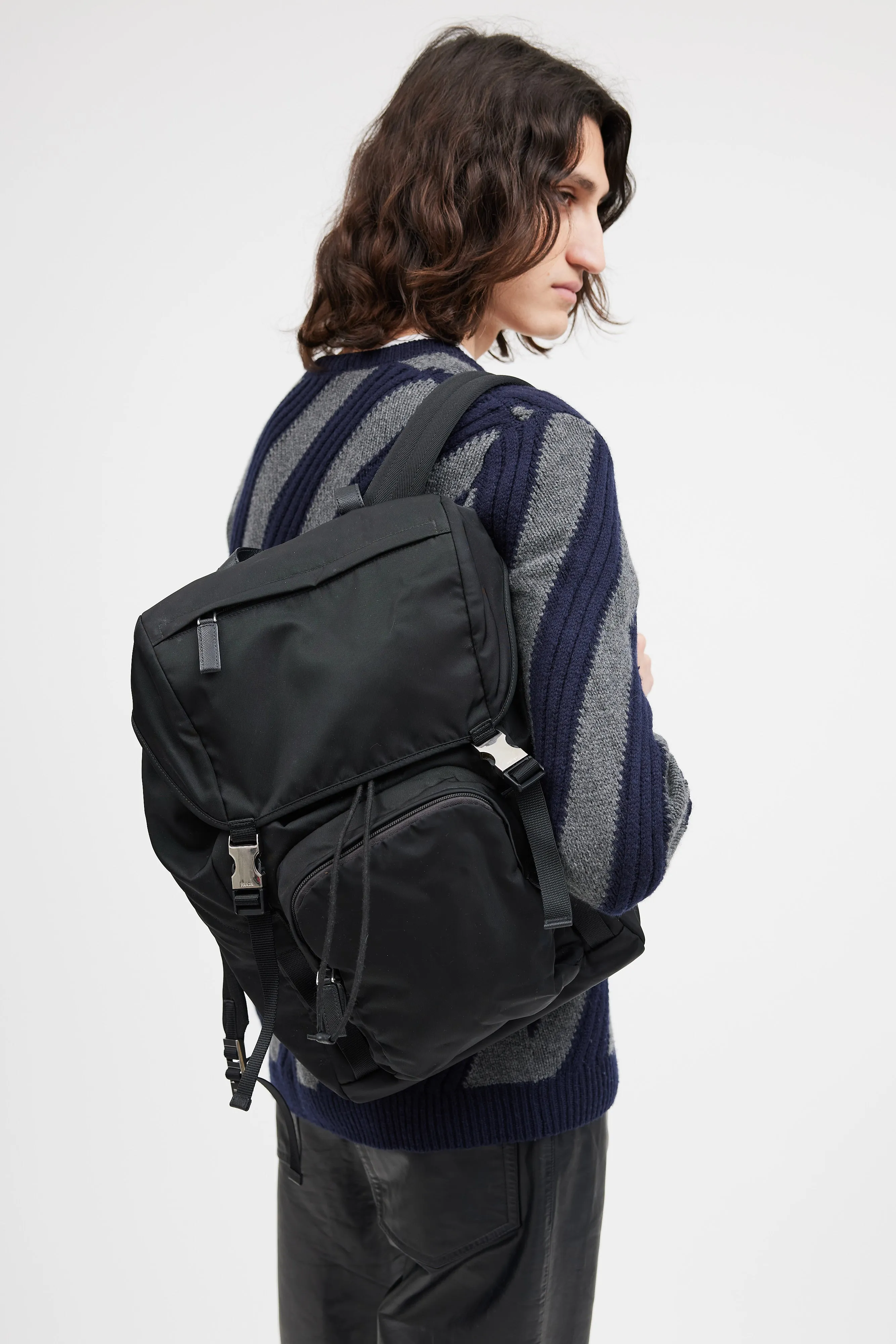 Black Re-Nylon Tessuto Backpack