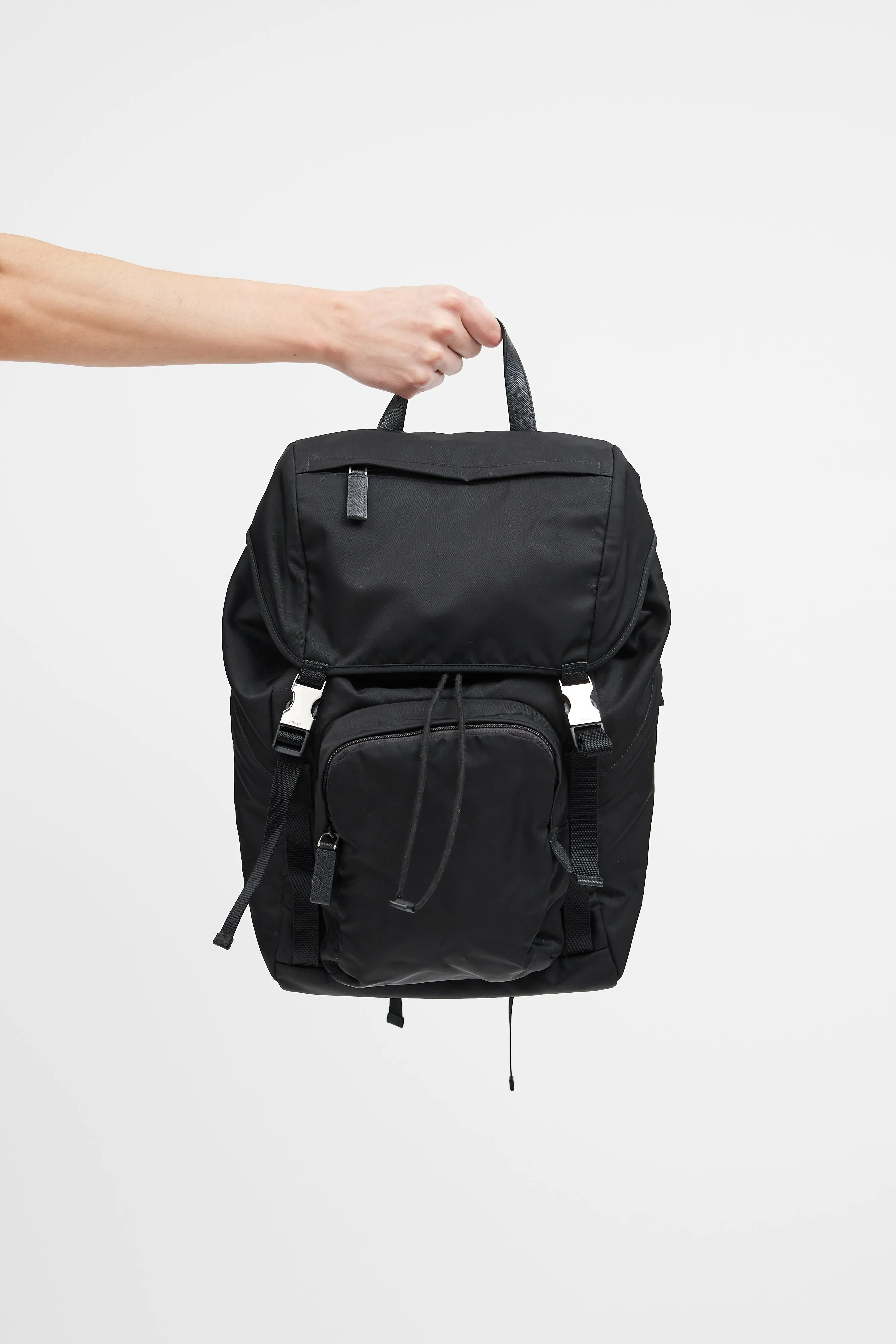 Black Re-Nylon Tessuto Backpack