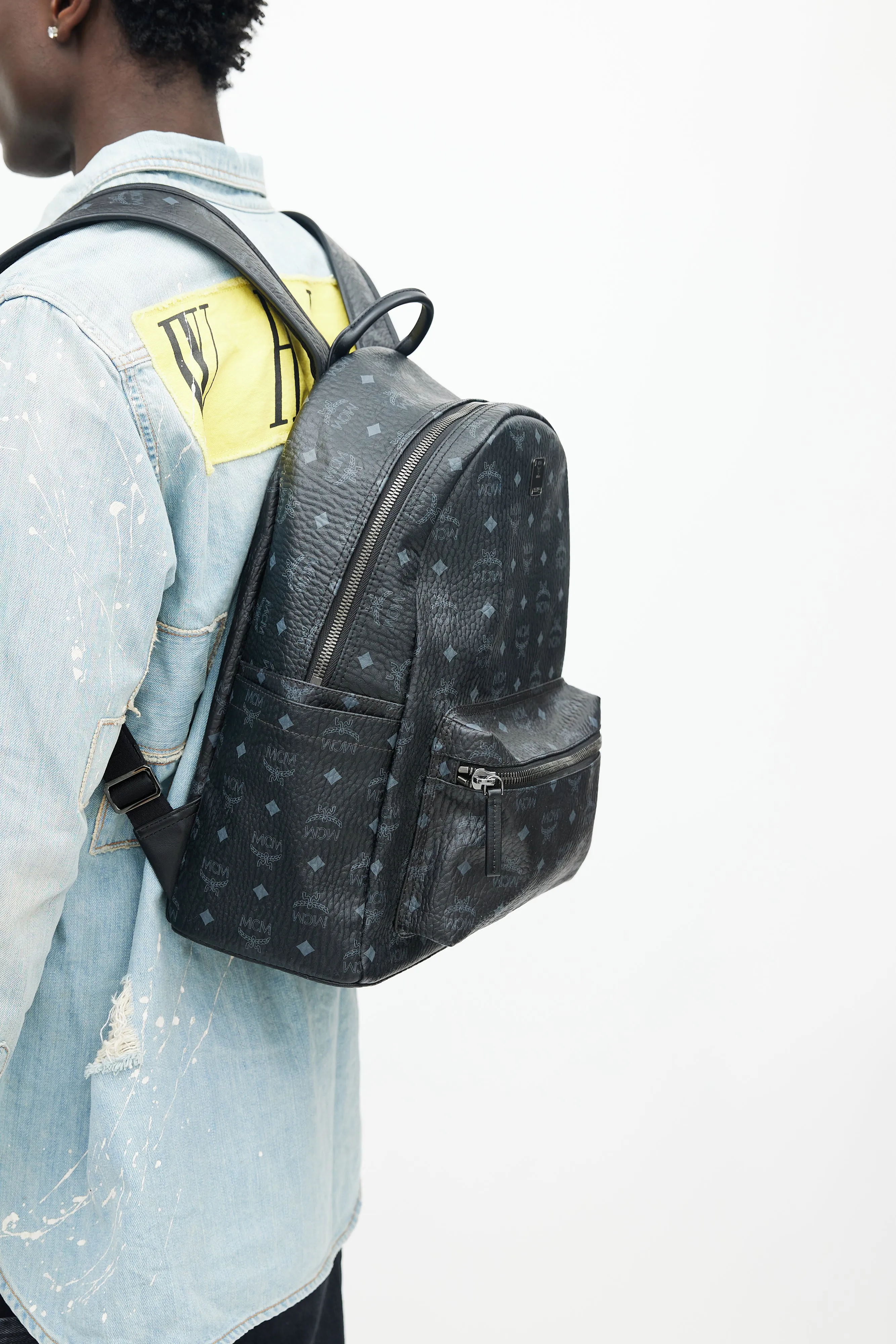 Black Visetos Coated Canvas Stark Backpack