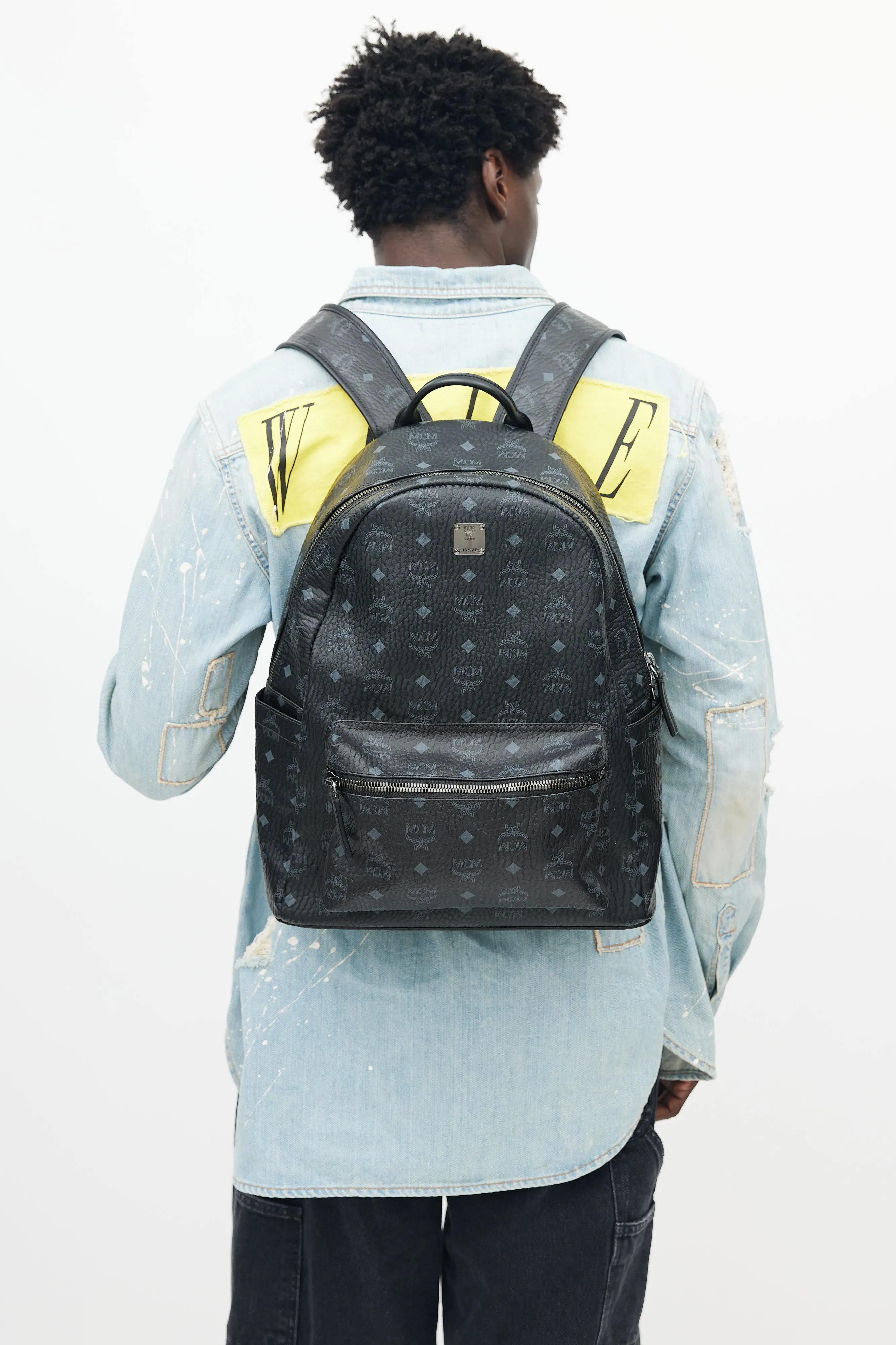 Black Visetos Coated Canvas Stark Backpack