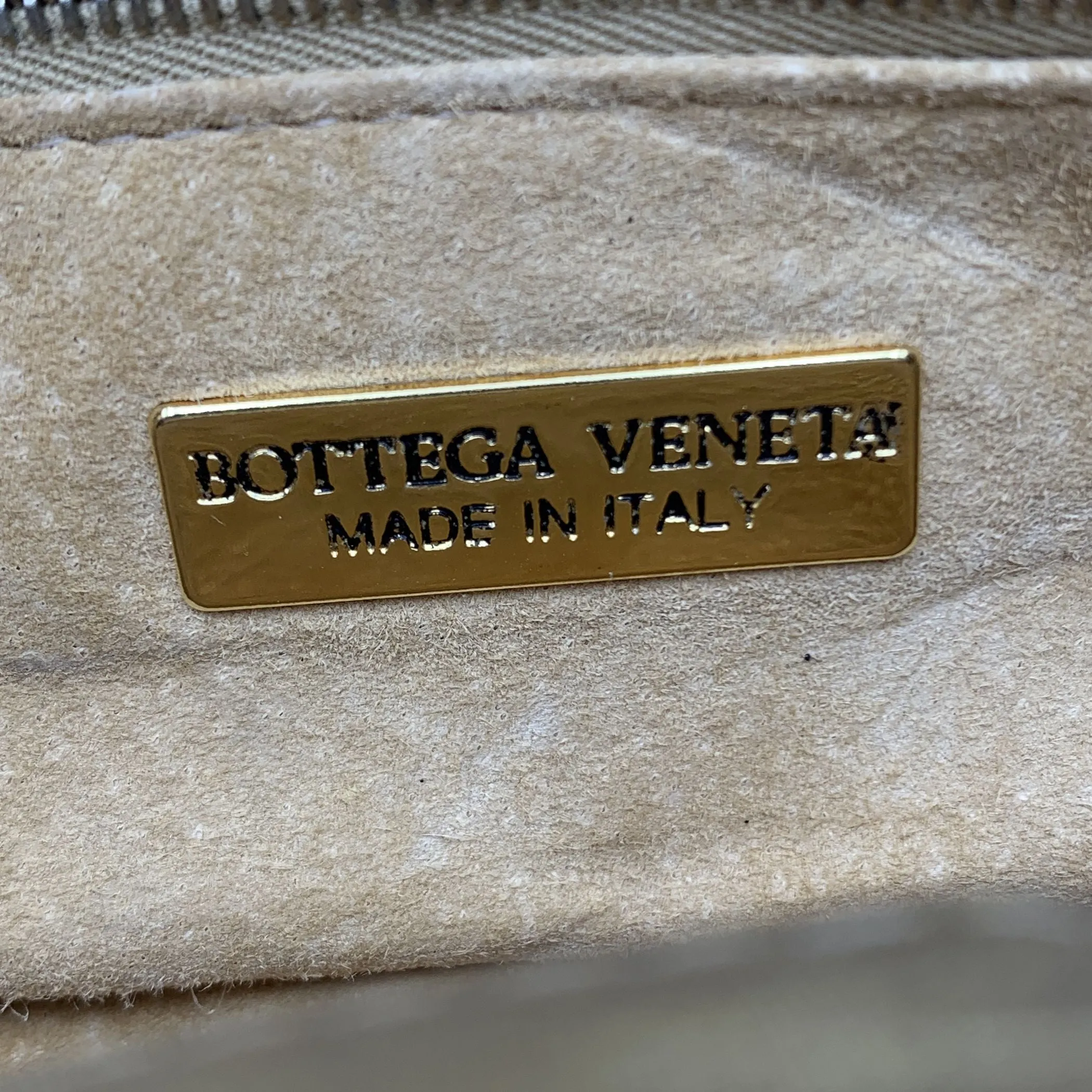 Bottega Veneta Gold Intrecciato Woven Small Tassel Crossbody Bag