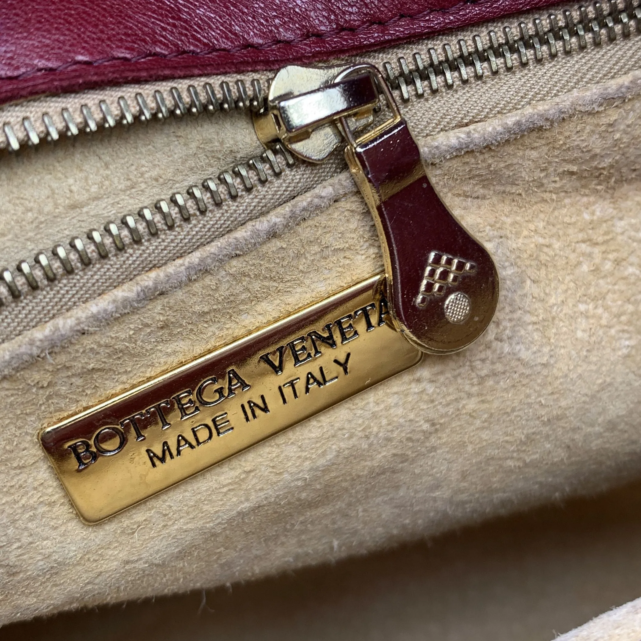 Bottega Veneta Vintage Burgundy Intrecciato Woven Crossbody Bag