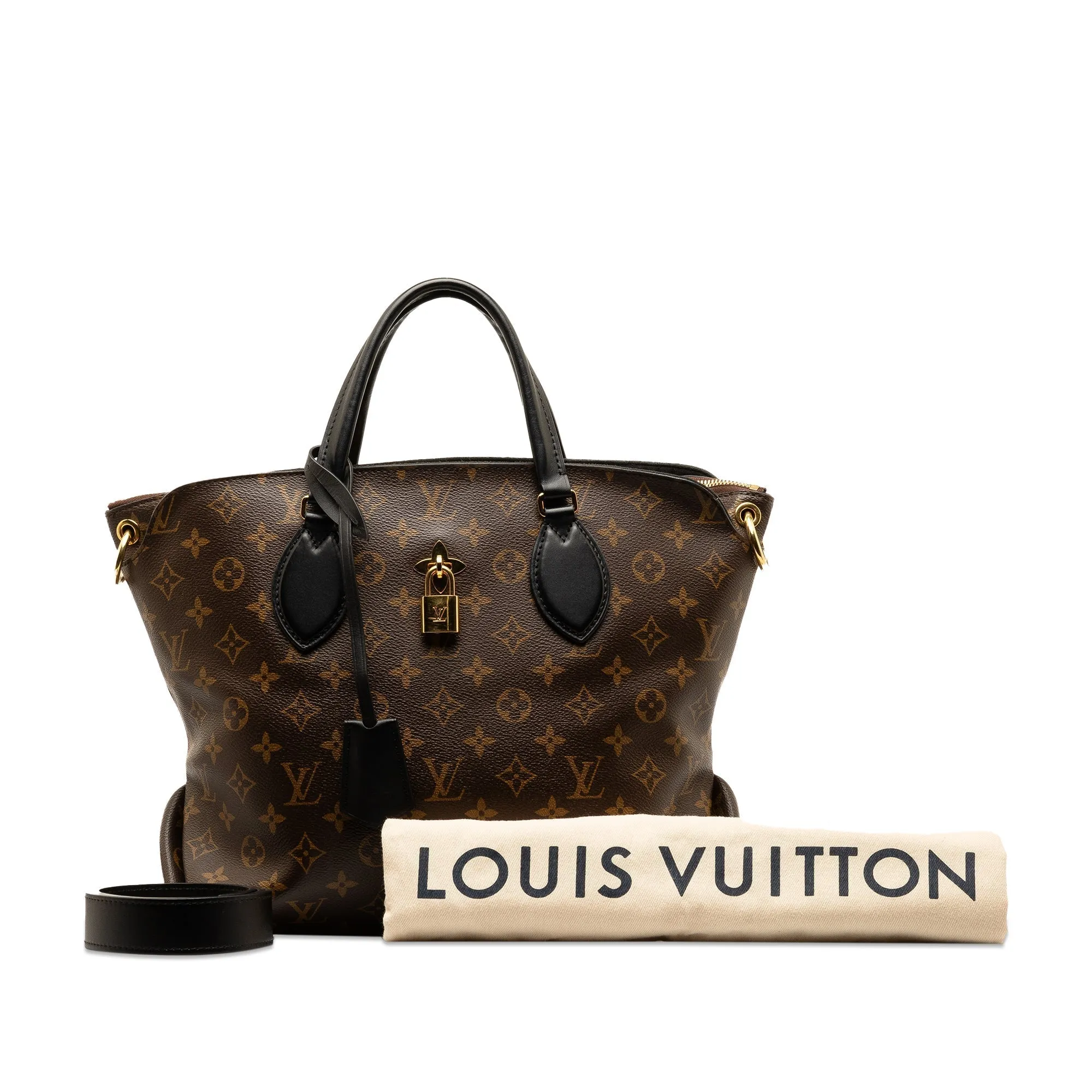 Brown Louis Vuitton Monogram Flower Zipped Tote PM Satchel