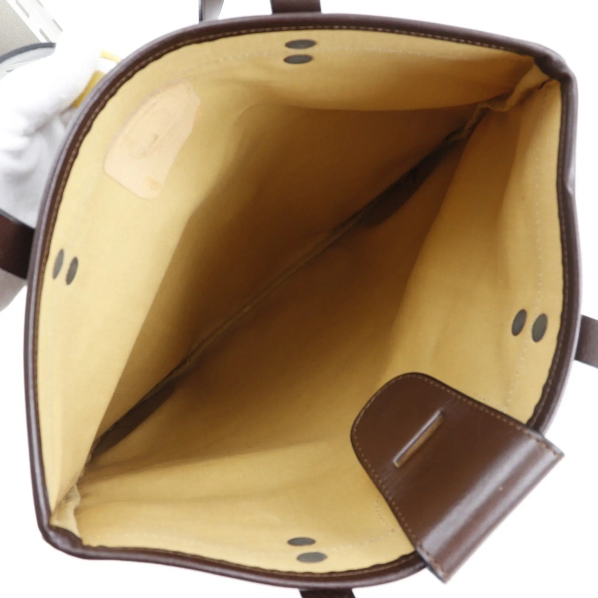Celine C Macadam Tote Bag Canvas Made in France Brown Shoulder Handbag A4 Open Ladies