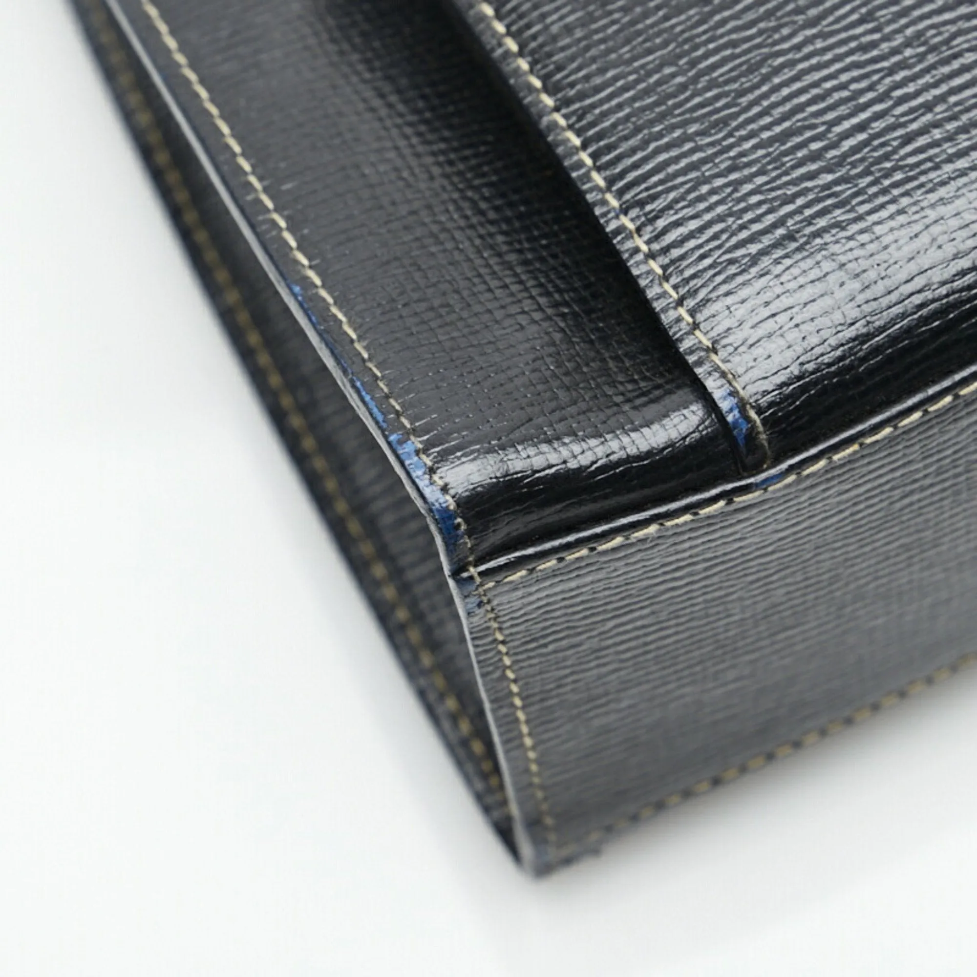 Celine tote bag shoulder black leather ladies