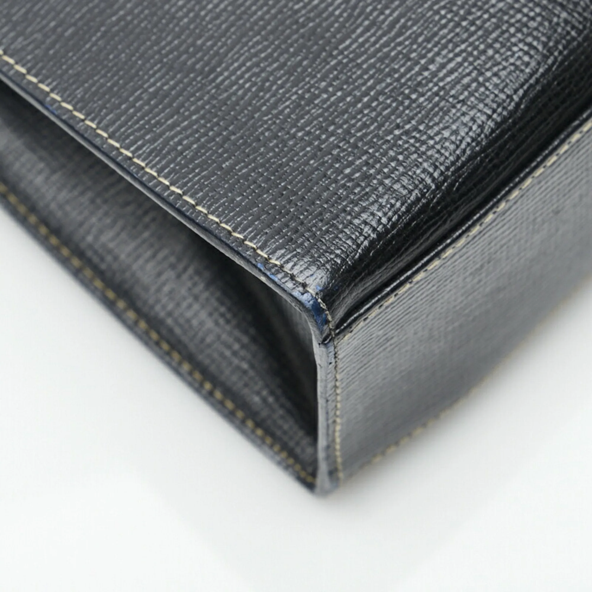 Celine tote bag shoulder black leather ladies