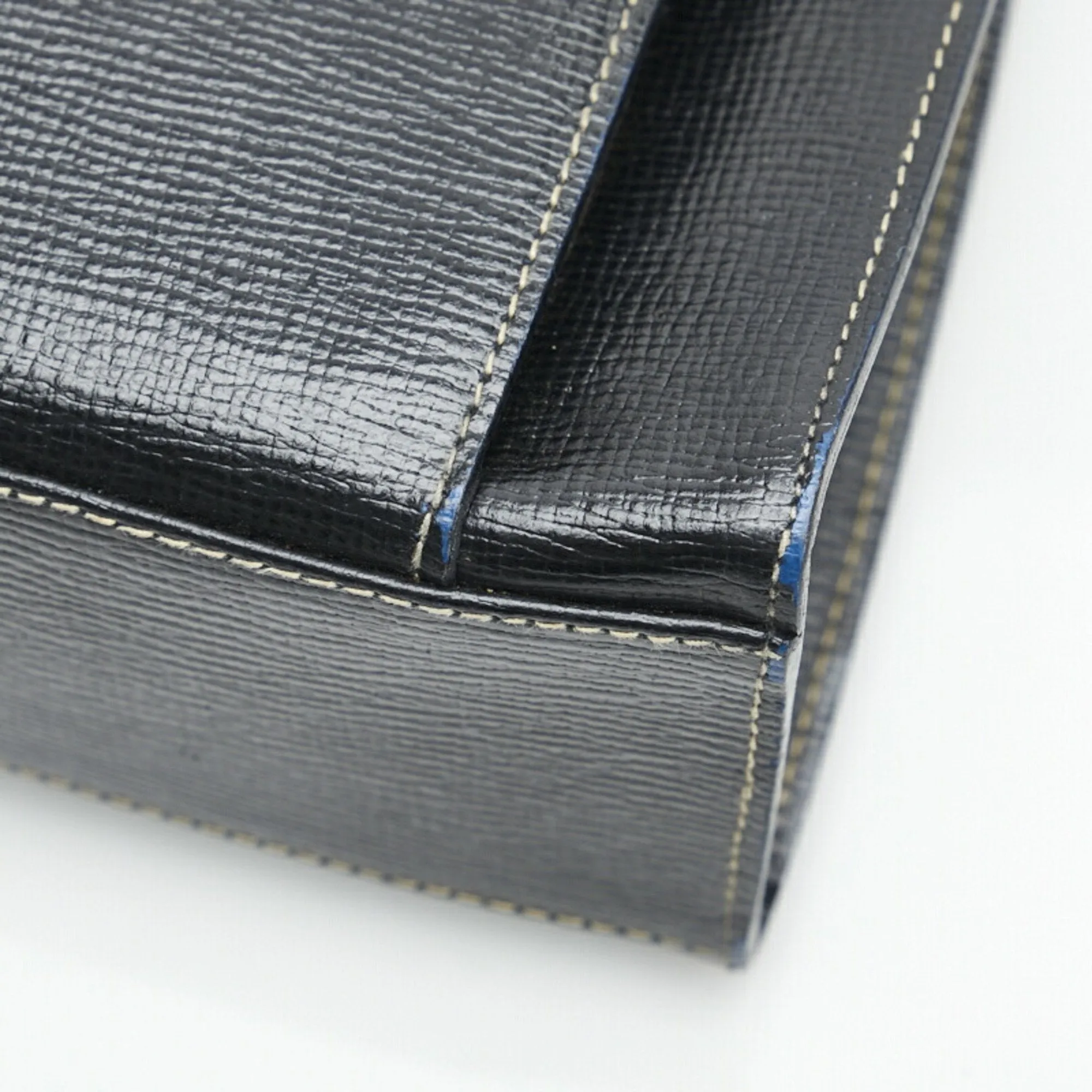 Celine tote bag shoulder black leather ladies