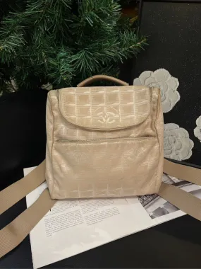 Chanel Beige Canvas Ice Checkered Backpack