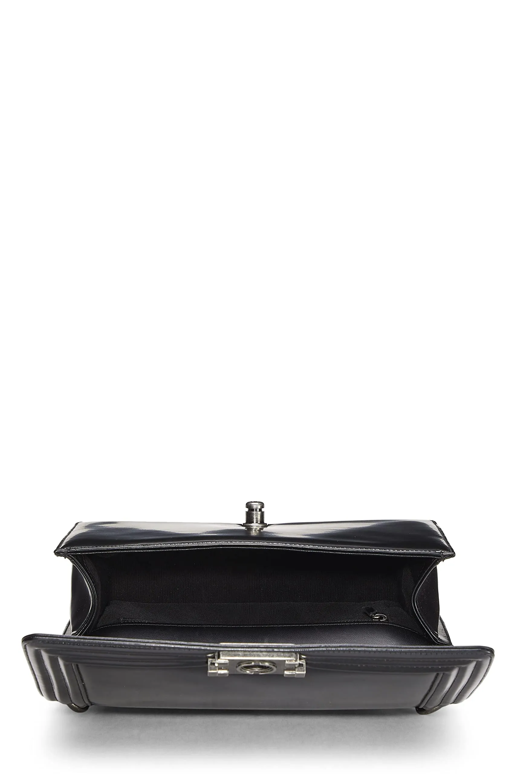 Chanel,  Black Calfskin Reverso Boy Bag Large, Black