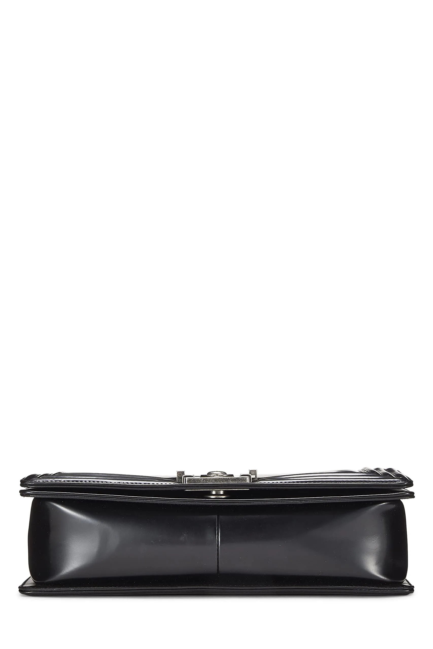 Chanel,  Black Calfskin Reverso Boy Bag Large, Black