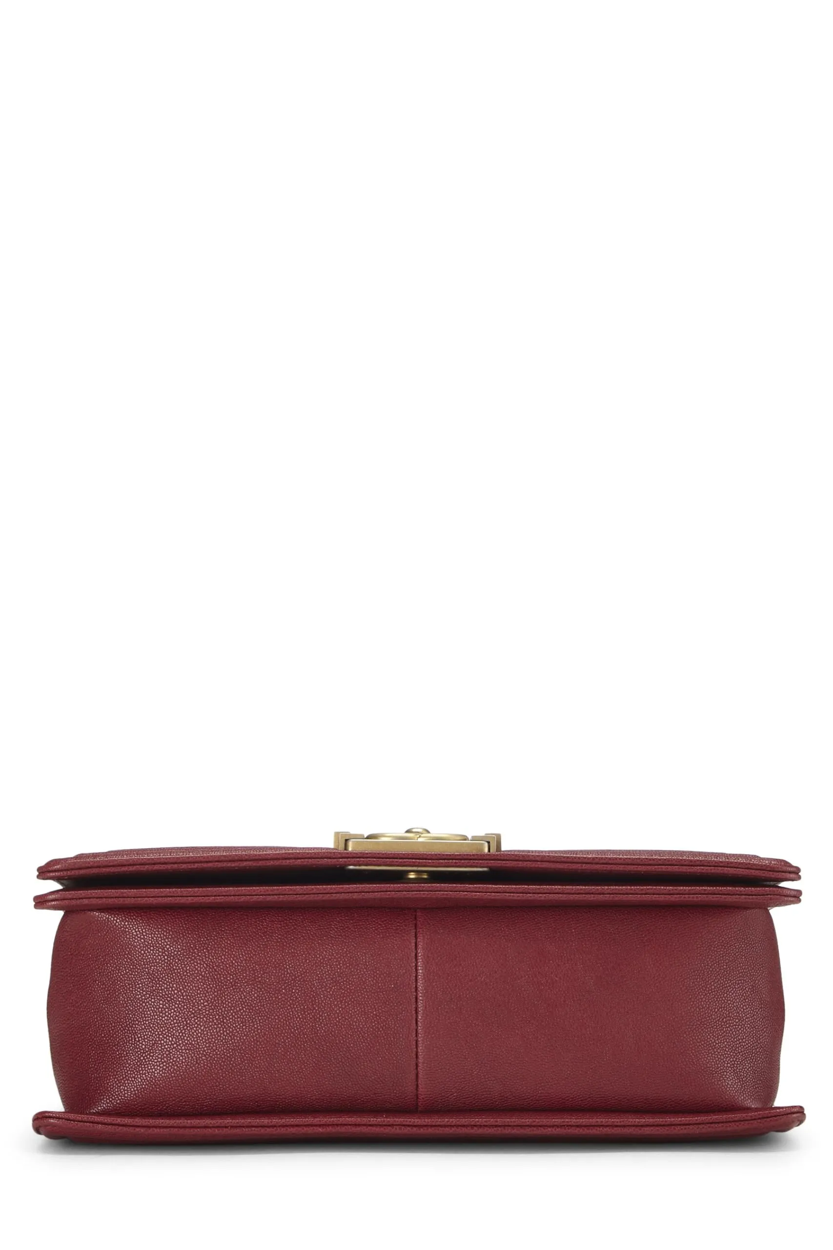 Chanel,  Black Quilted Caviar Boy Bag Medium, Red