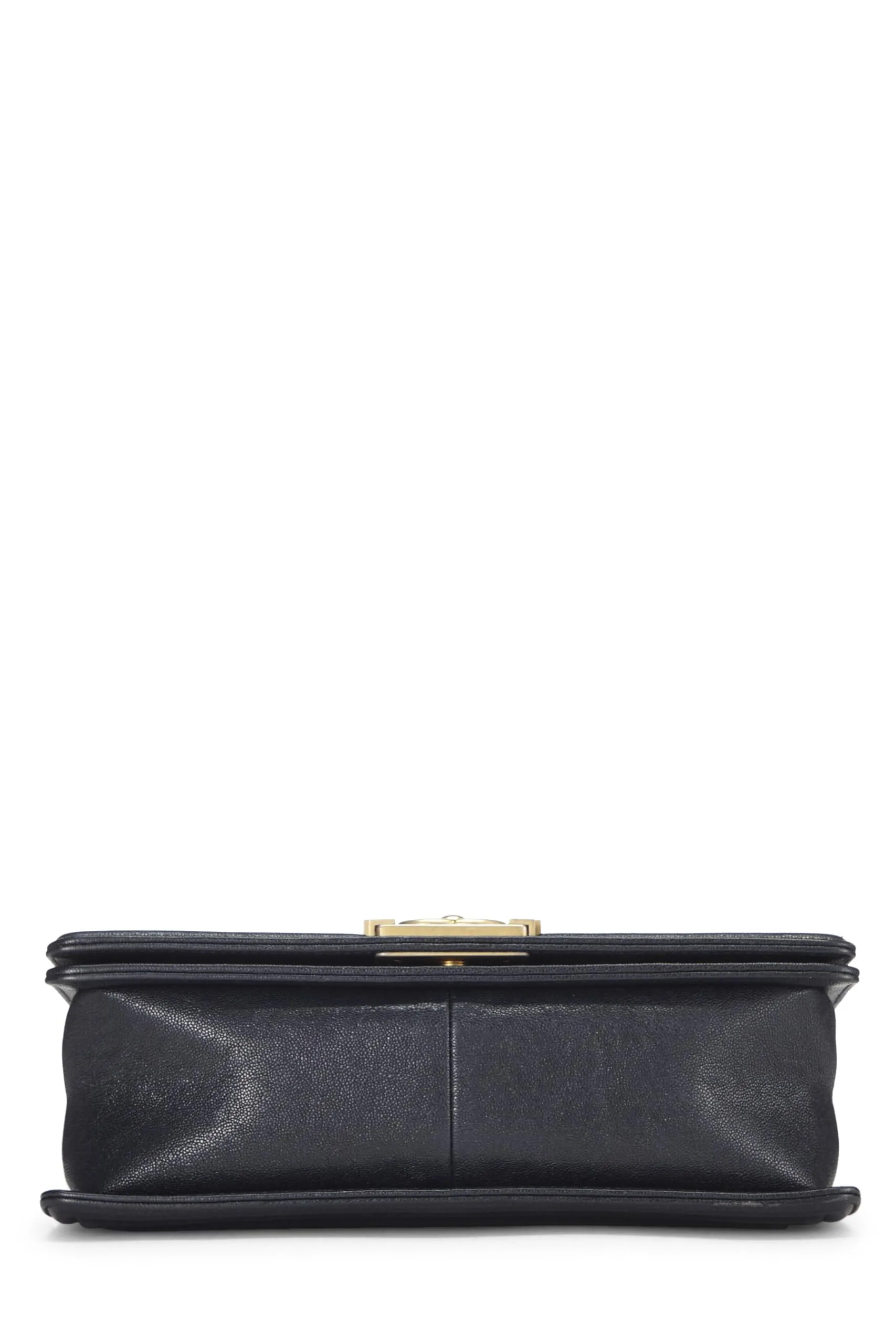 Chanel,  Navy Quilted Caviar Boy Bag Medium, Blue