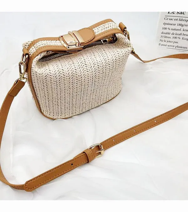 Chic Boho Crochet Top Handle Crossbody Bag