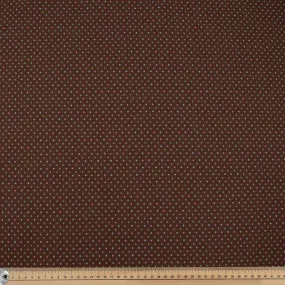 Chocolate Multi Mini Dots Cotton Canvas Print