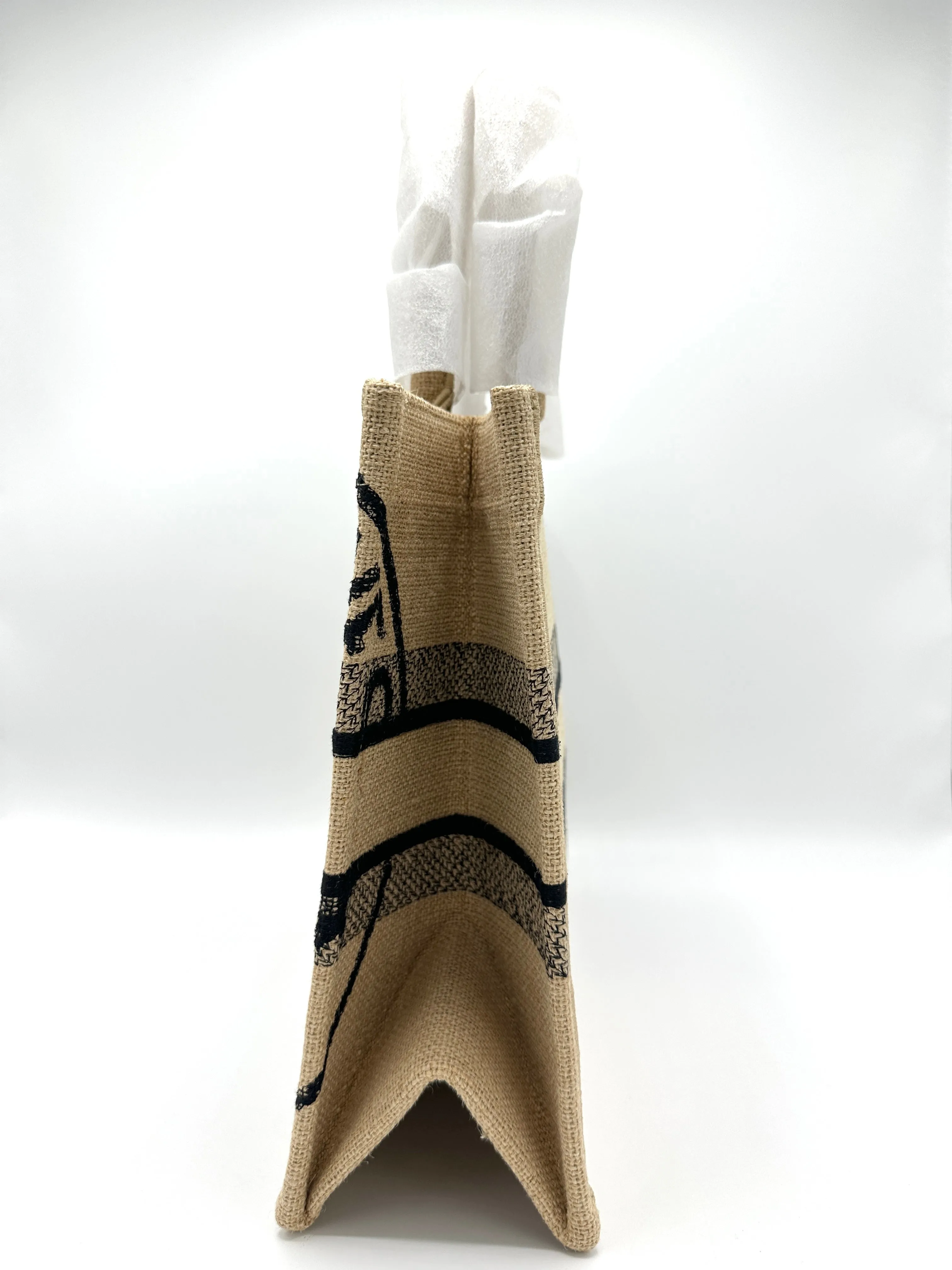 Christian  Brown Jute Motif Medium Book Tote