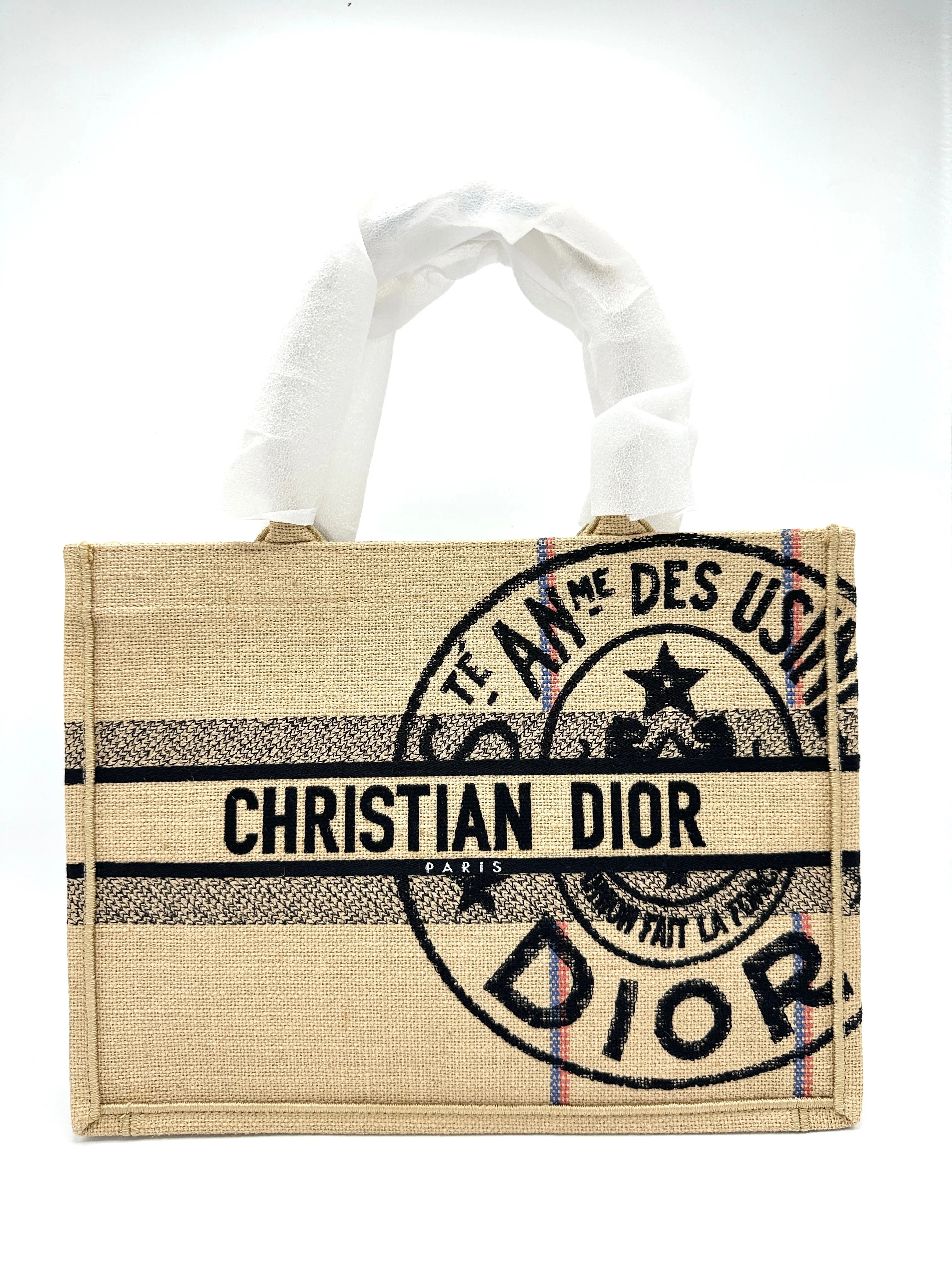 Christian  Brown Jute Motif Medium Book Tote