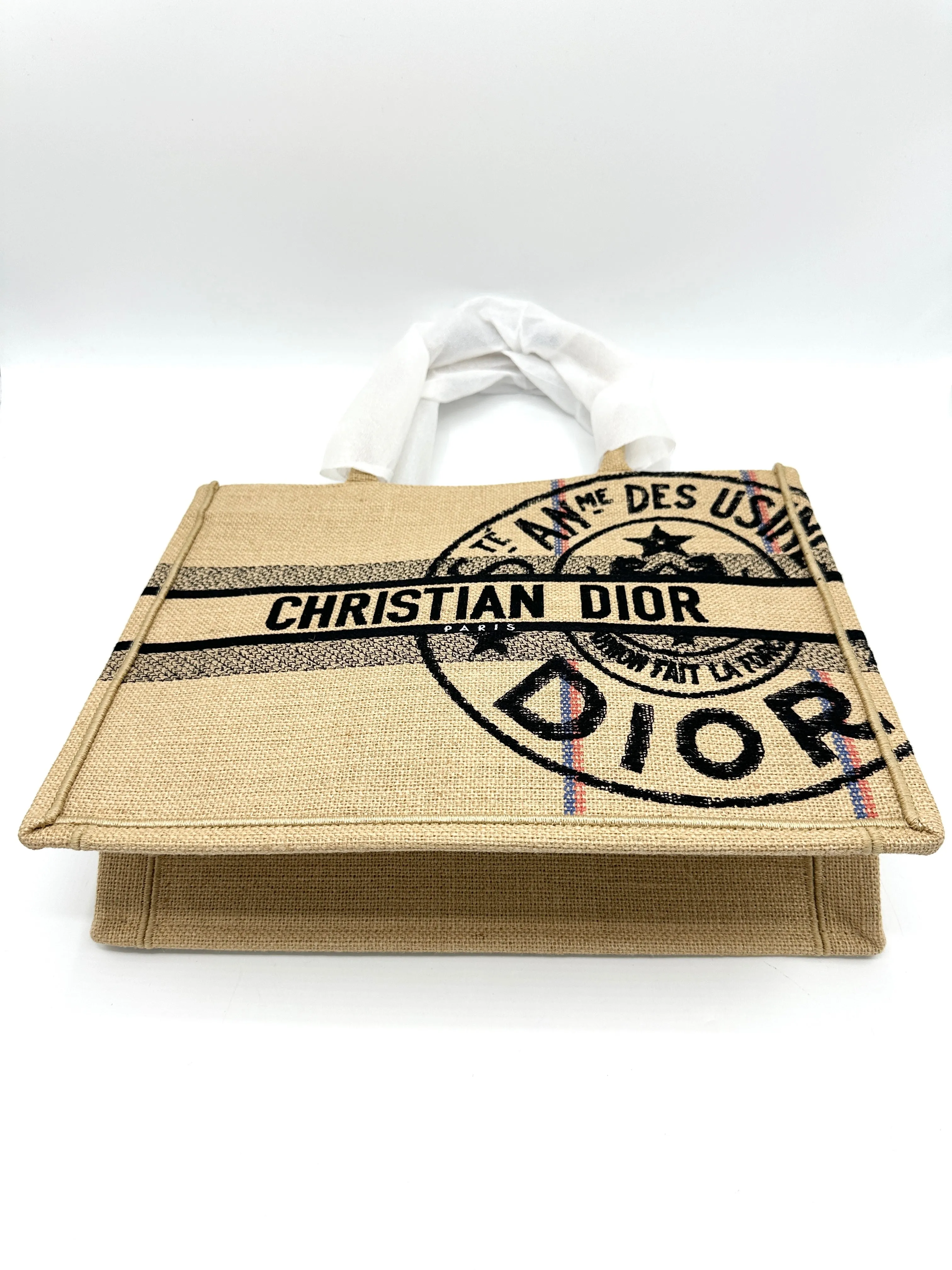 Christian  Brown Jute Motif Medium Book Tote