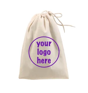 Custom Printed Cotton Drawstring Bags with Logo