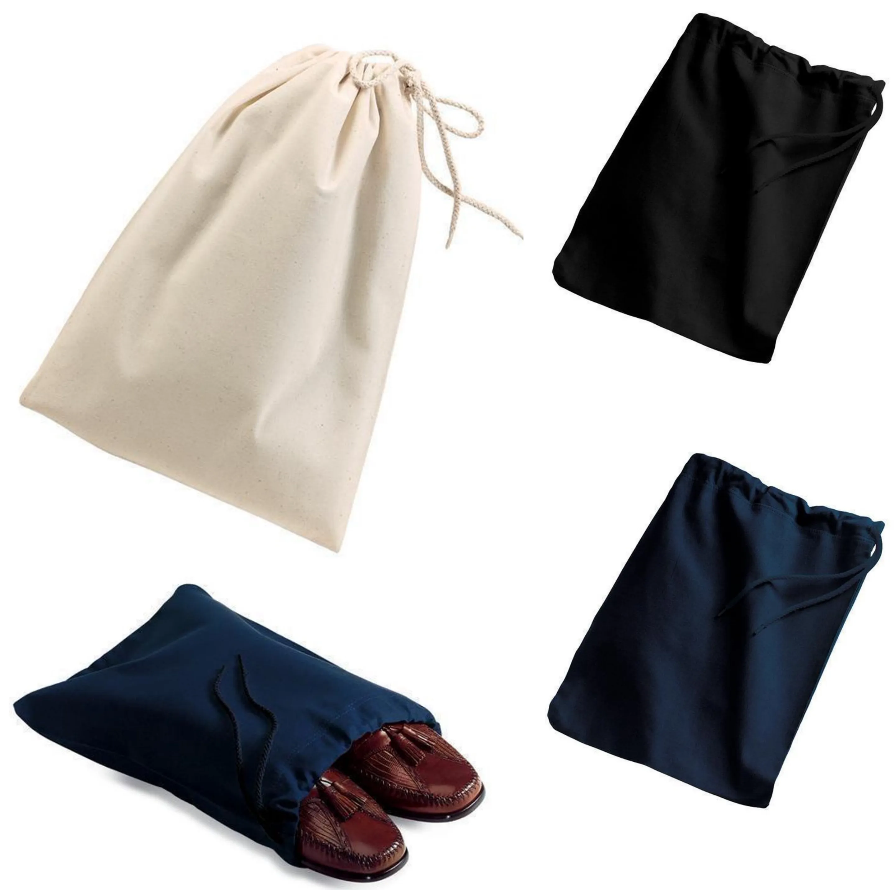 Custom Printed Cotton Drawstring Bags with Logo
