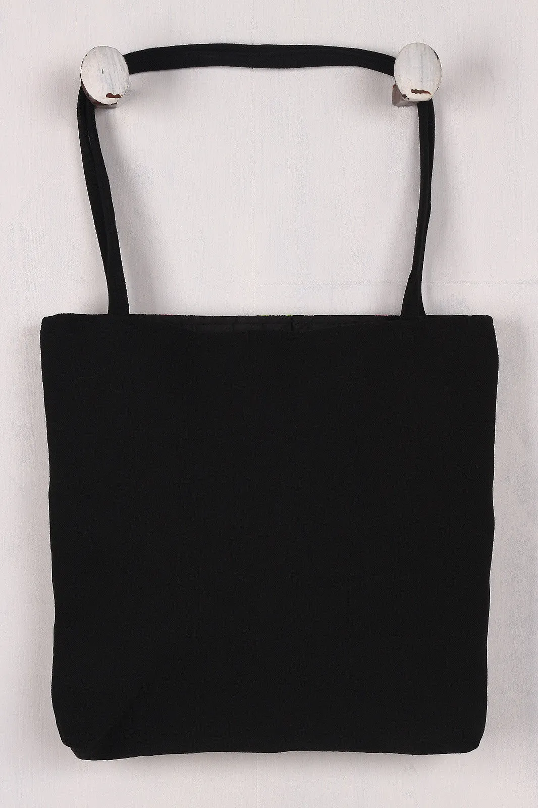 Floral Embroidery Canvas Tote Bag