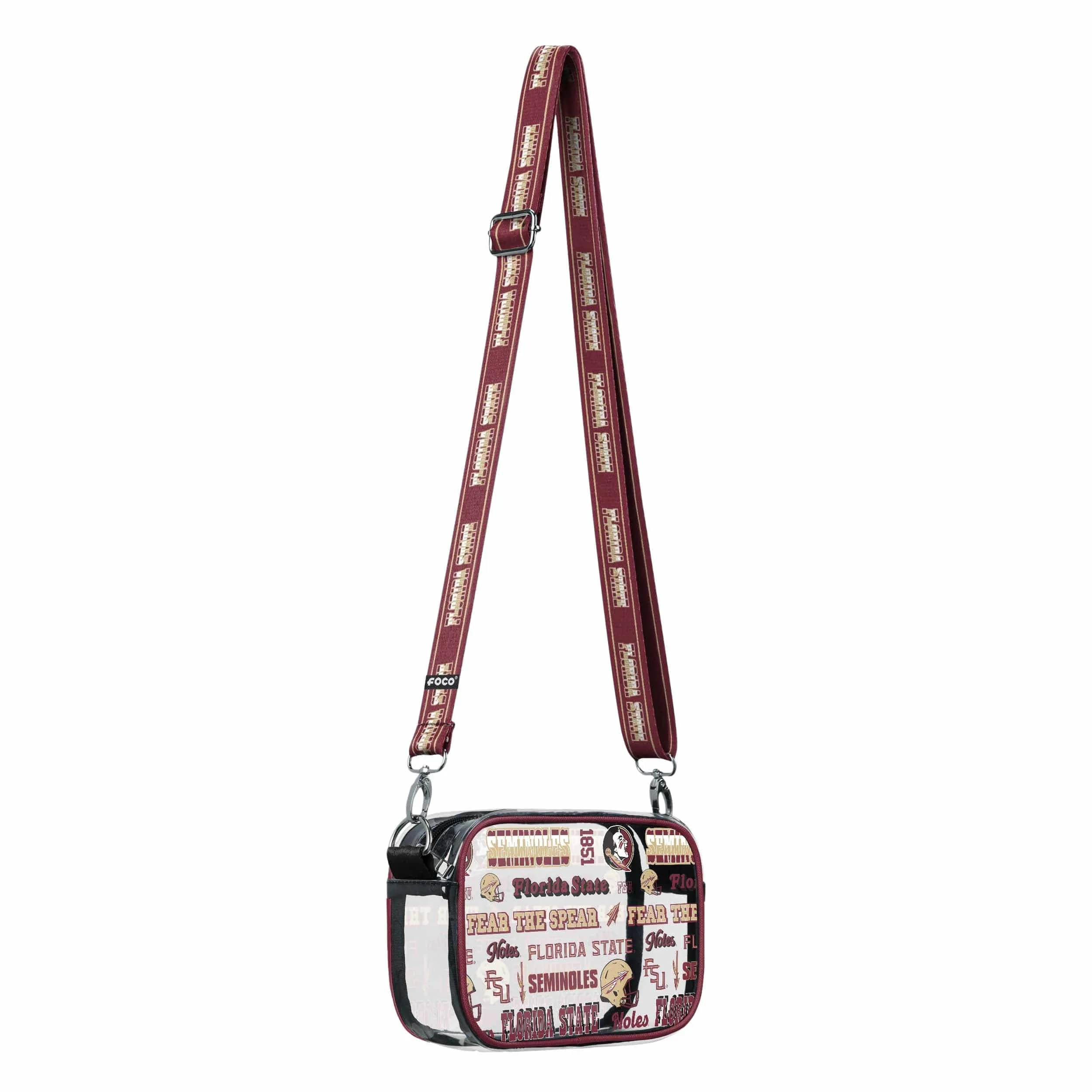 Florida State Seminoles NCAA Repeat Retro Print Clear Crossbody Bag
