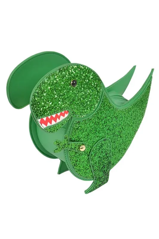 Glitter Green Dinosaur Fun Cute Iconic Swing Crossbody Bag