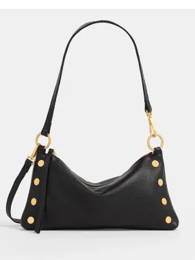 Hammitt Los Angeles Kyle Shoulder Bag in Black/Brushed Gold & Red Zip