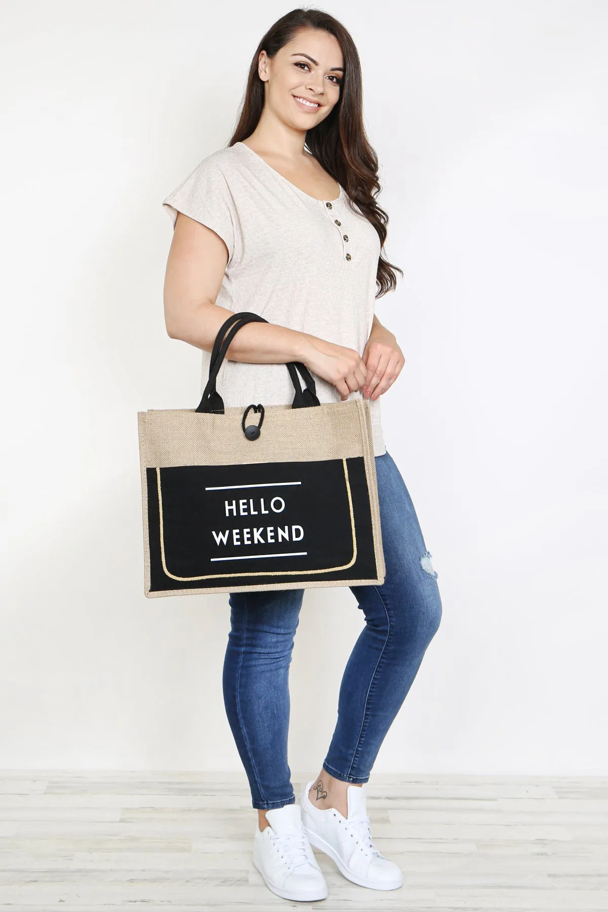 HELLO WEEKEND TOTE BAG