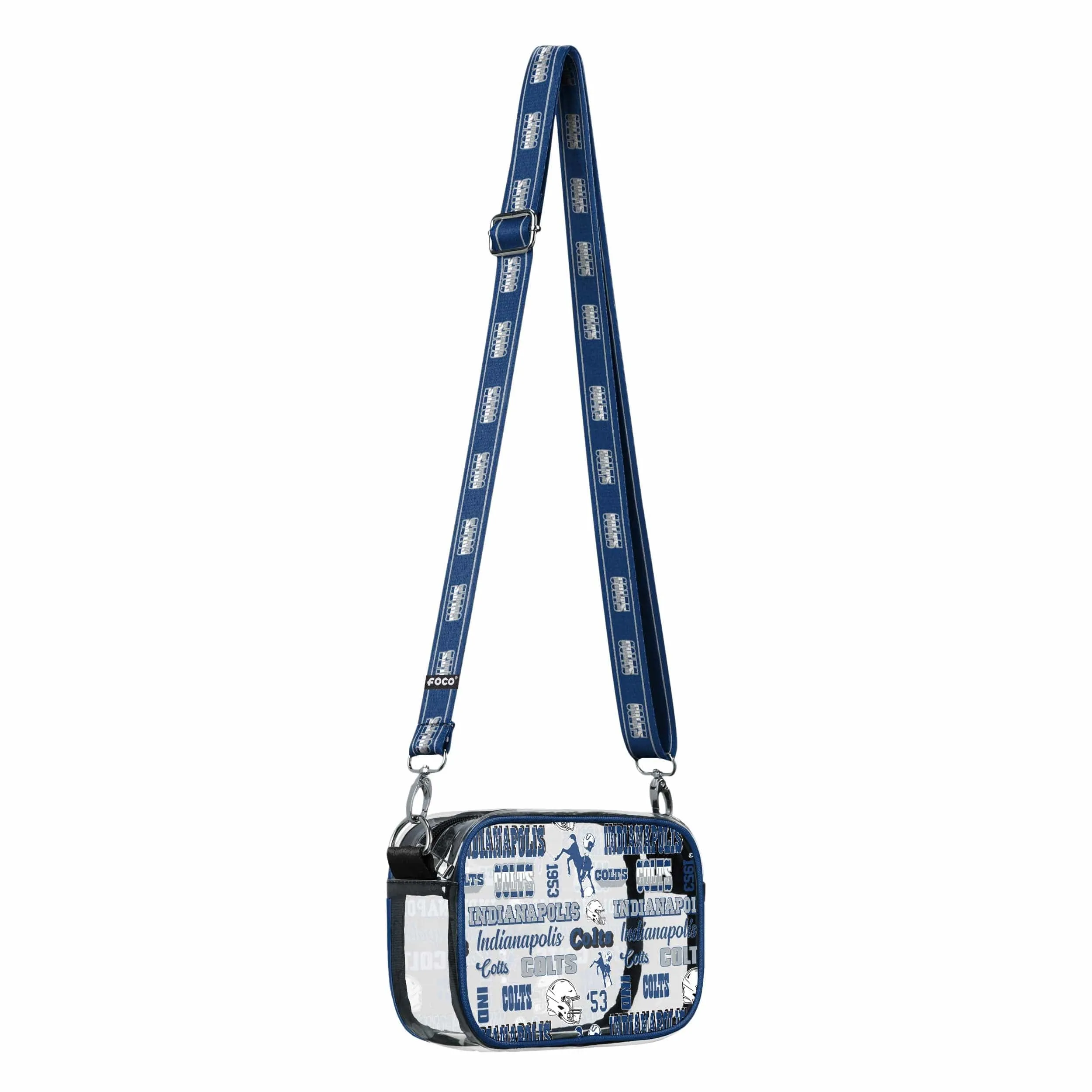 Indianapolis Colts NFL Repeat Retro Print Clear Crossbody Bag