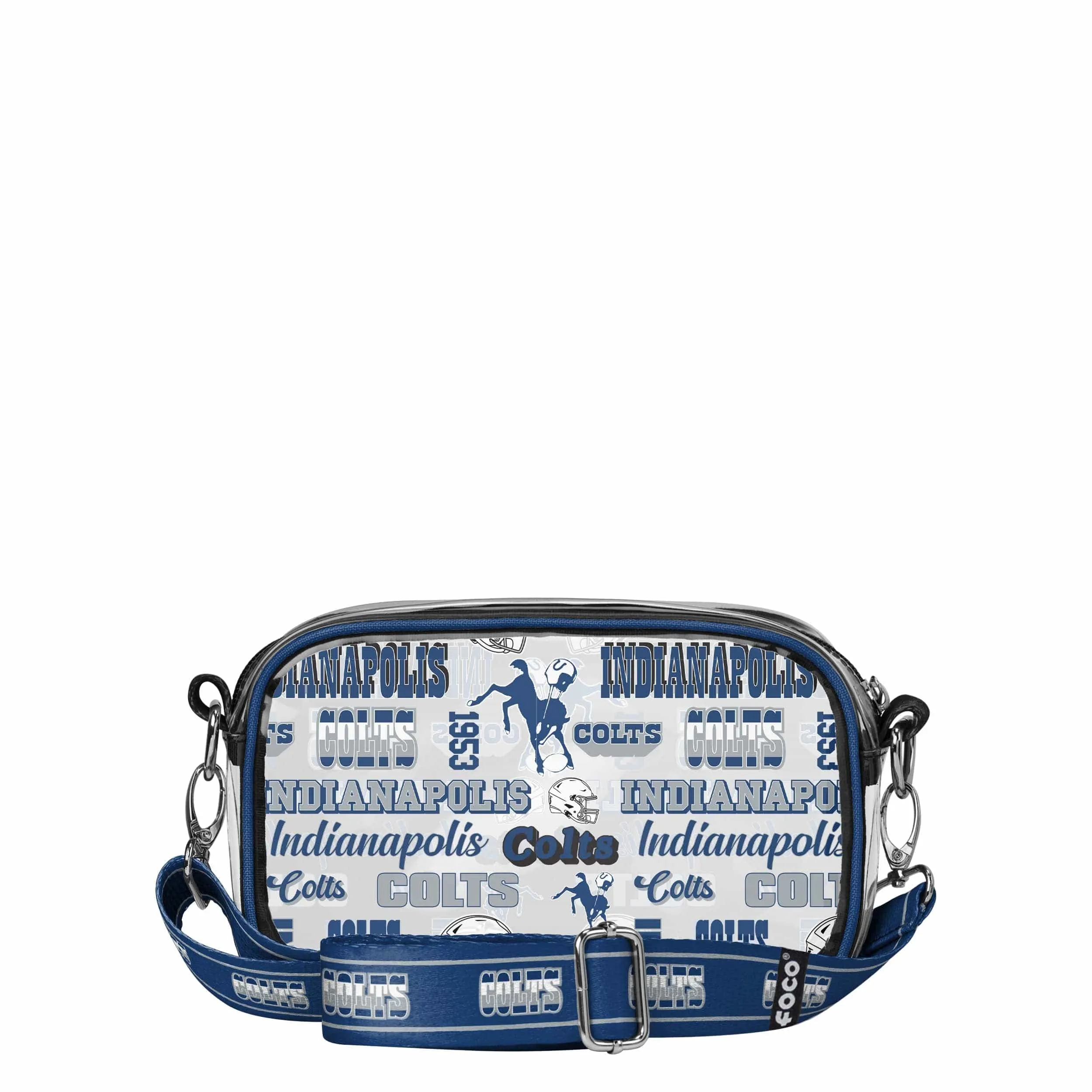 Indianapolis Colts NFL Repeat Retro Print Clear Crossbody Bag