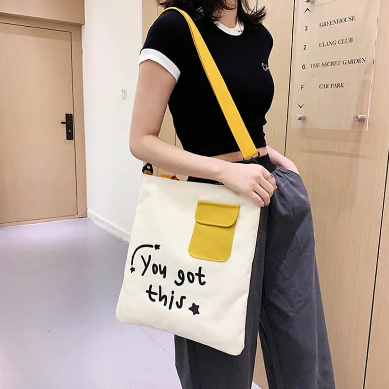 Large-capacity canvas stitching tote bag shoulder bag