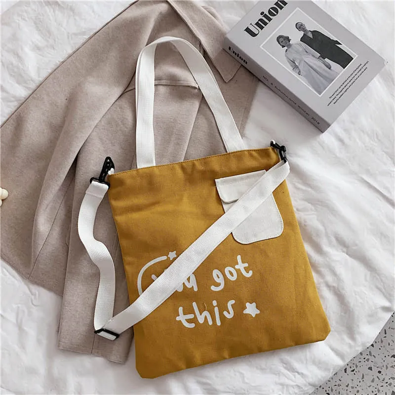 Large-capacity canvas stitching tote bag shoulder bag