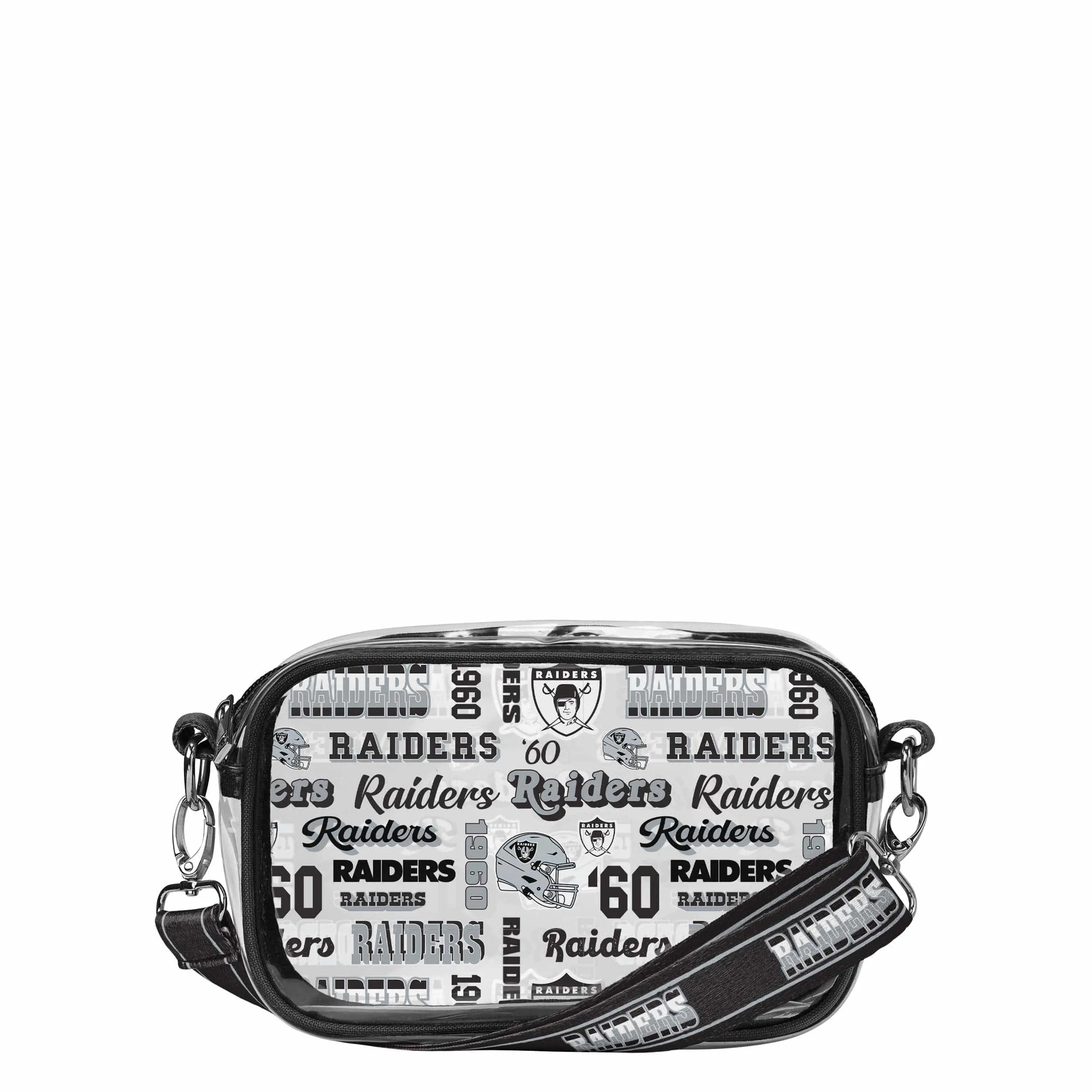 Las Vegas Raiders NFL Repeat Retro Print Clear Crossbody Bag