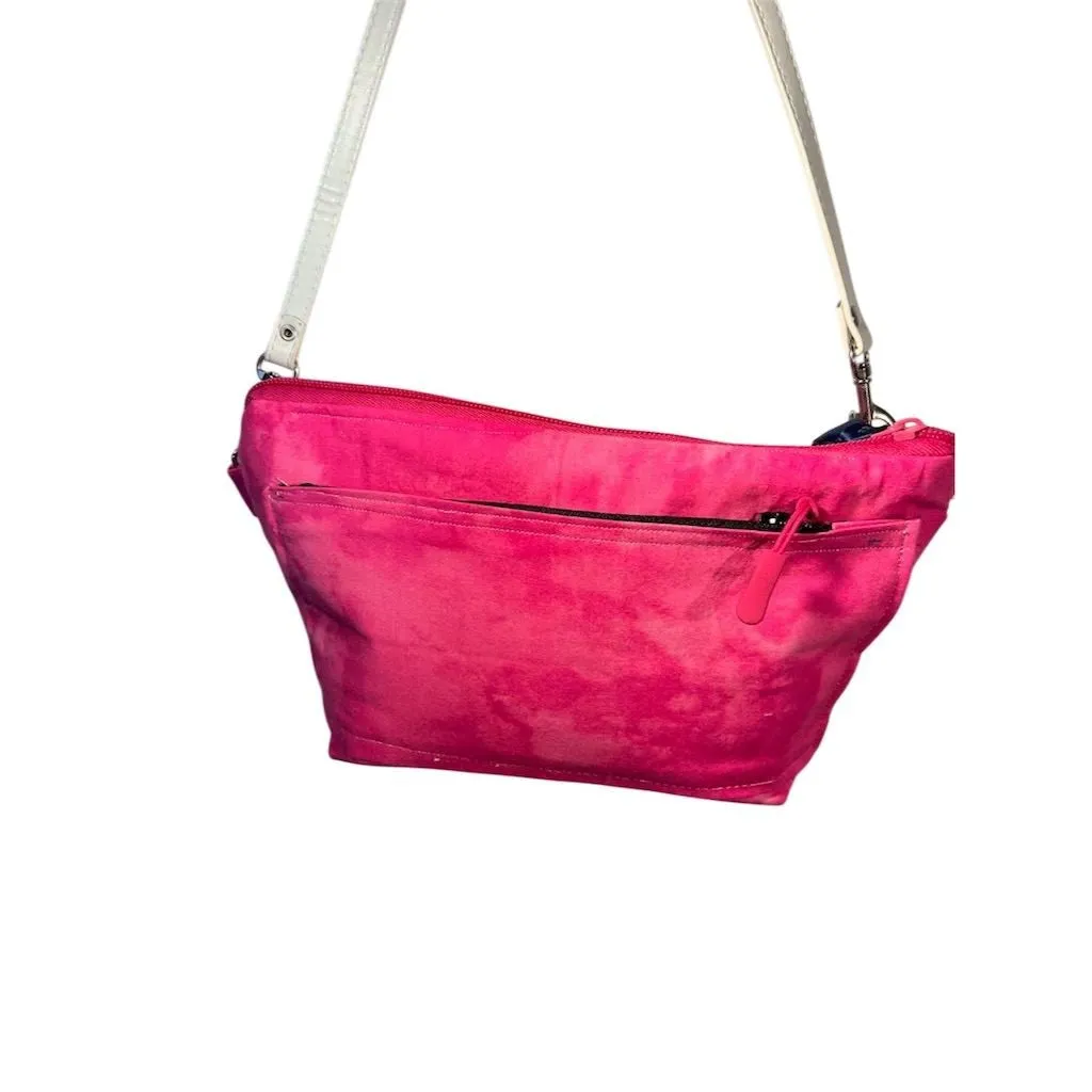Lidia’s Bags Women's Pink Cat Embroidered Crossbody Bag with Pockets