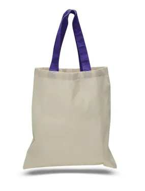 Lightweight Cotton Tote Bags with Color Handles