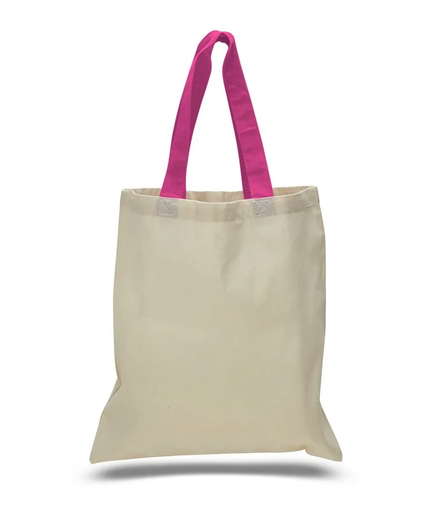 Lightweight Cotton Tote Bags with Color Handles