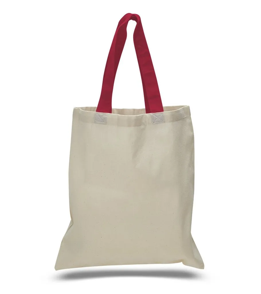 Lightweight Cotton Tote Bags with Color Handles