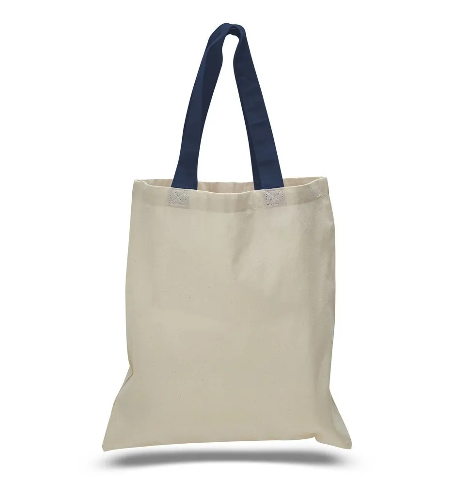 Lightweight Cotton Tote Bags with Color Handles