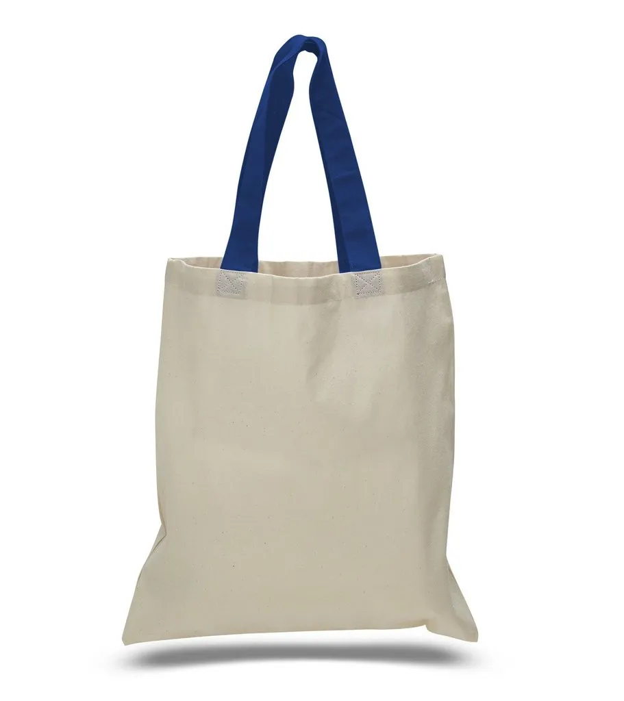 Lightweight Cotton Tote Bags with Color Handles