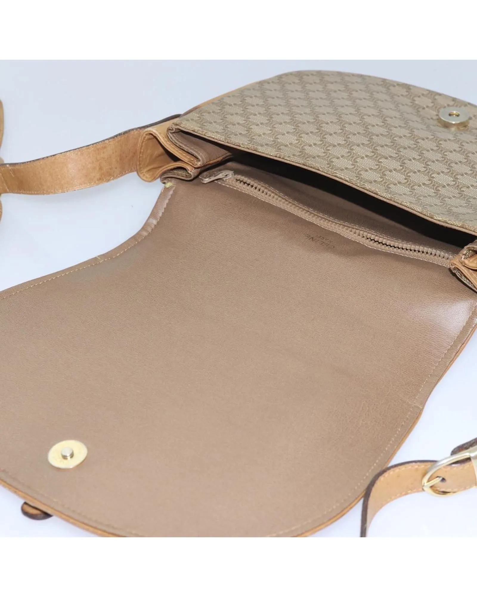 Macadam Canvas Shoulder Bag with Adjustable Strap