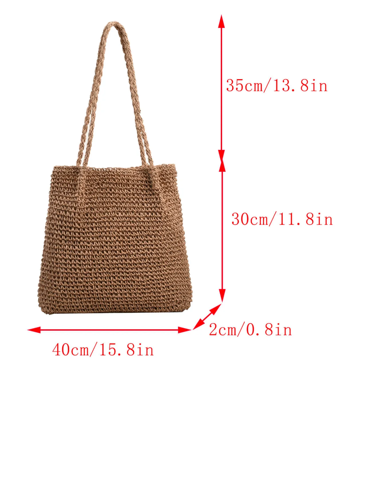 Natural Soft Straw Tote Bag With Zip -Showtown