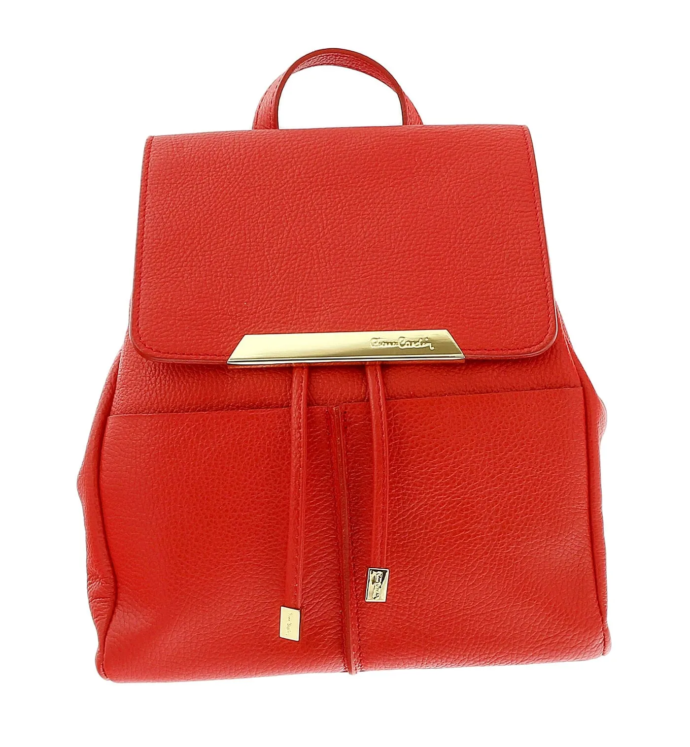 Pierre Cardin Red Leather Classic Medium Fashion Backpack